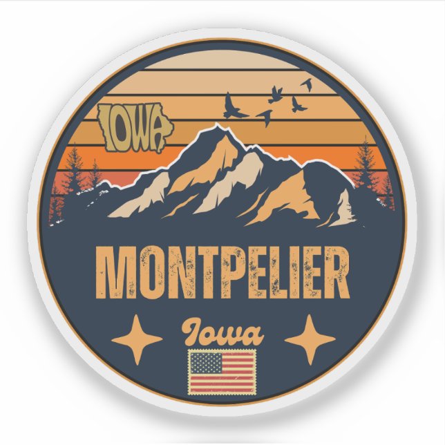 Montpelier, Iowa Sticker (Front)