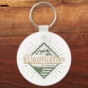 Montpelier Vermont City United States Vintage USA Keychain