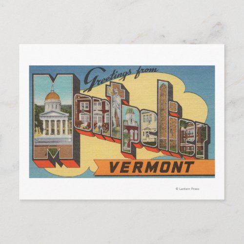 Montpelier Vermont _ Large Letter Scenes Postcard