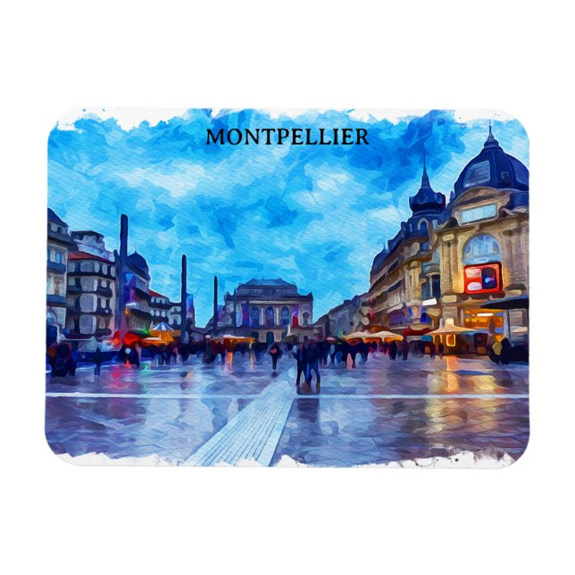 Montpellier France Place de la Comédie View Magnet (Horizontal)