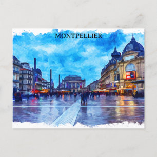 Montpellier France Place de la Comédie View Postcard