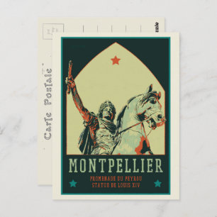 Montpellier Louis XIV statue illustration France Postcard
