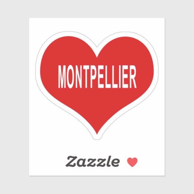 MONTPELLIER Red Love Heart Vinyl Sticker (Sheet)