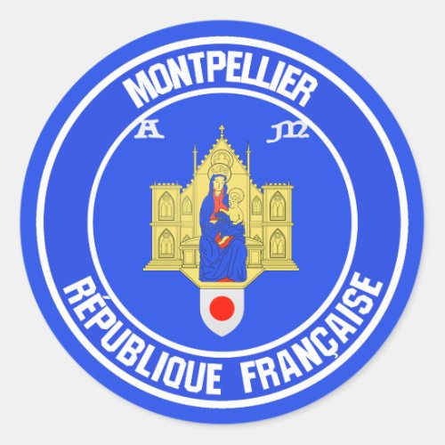 Montpellier Round Emblem Classic Round Sticker