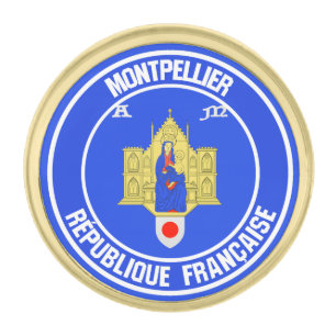 Montpellier Round Emblem Gold Finish Lapel Pin