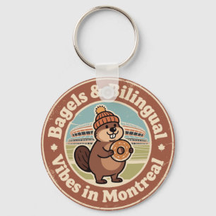 Montreal Bagels & Bilingual Vibes Keychain