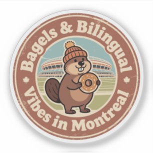 Montreal Bagels & Bilingual Vibes Sticker