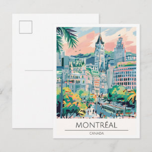 Montreal Canada Art Illustration Travel Postcard