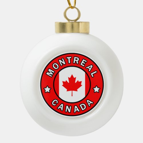 Montreal Canada Ceramic Ball Christmas Ornament