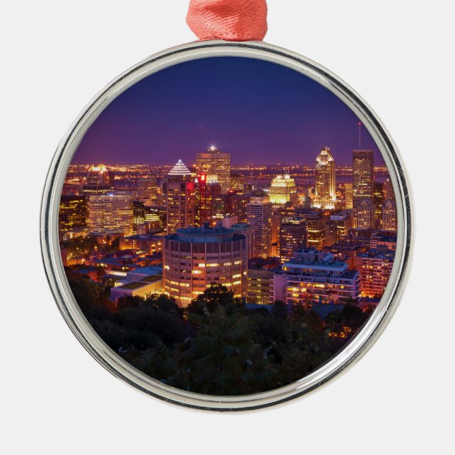 Montreal Canada City Skyline Belvedere Kondiaronk Metal Ornament (Front)