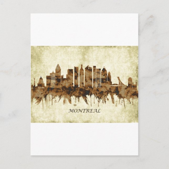 Montreal Canada Cityscape Holiday Postcard (Front)