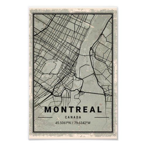 Montreal canada map print poster canvas