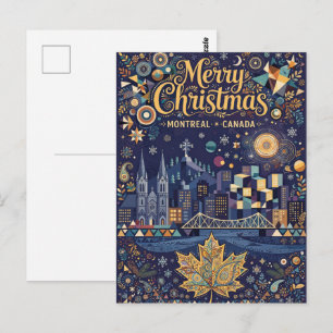 Montreal, Canada, Merry Christmas Postcard