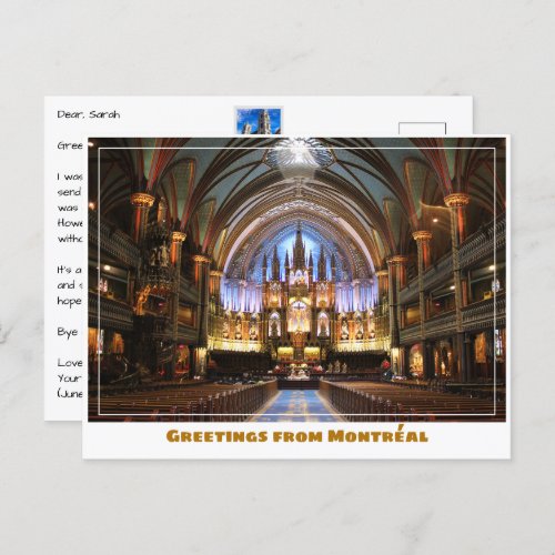 Montral Canada Notre Dame Cathedral Inside Postcard