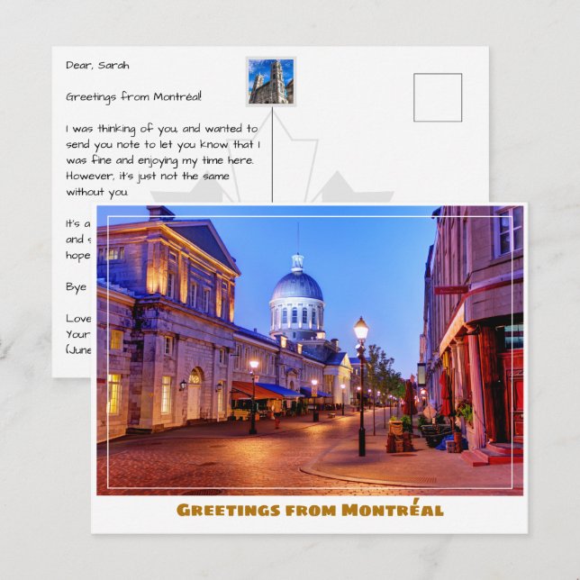 Montréal Canada Old Town Modern Postcard (Front/Back)
