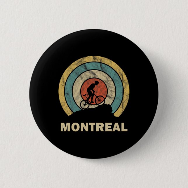 Montreal Canada Retro Cycling Mtb  Button (Front)