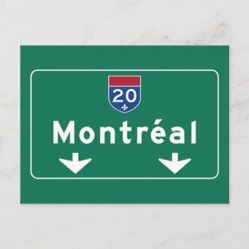 Montreal  Canada Road Sign Postcard by worldofsigns at Zazzle