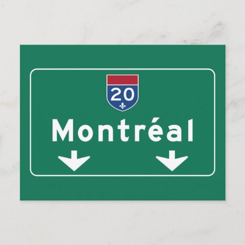 Montreal Canada Road Sign Postcard