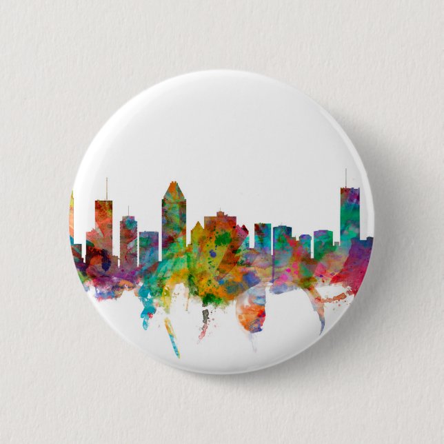 Montreal Canada Skyline Button (Front)