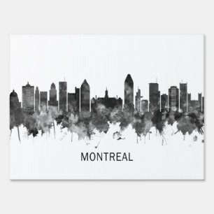 Montreal Canada Skyline BW Sign