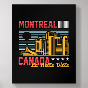 Montreal Canada Skyline Retro Travel GraphicDesign Acrylic Photo Tile