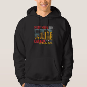 Montreal Canada Skyline Retro Travel GraphicDesign Hoodie