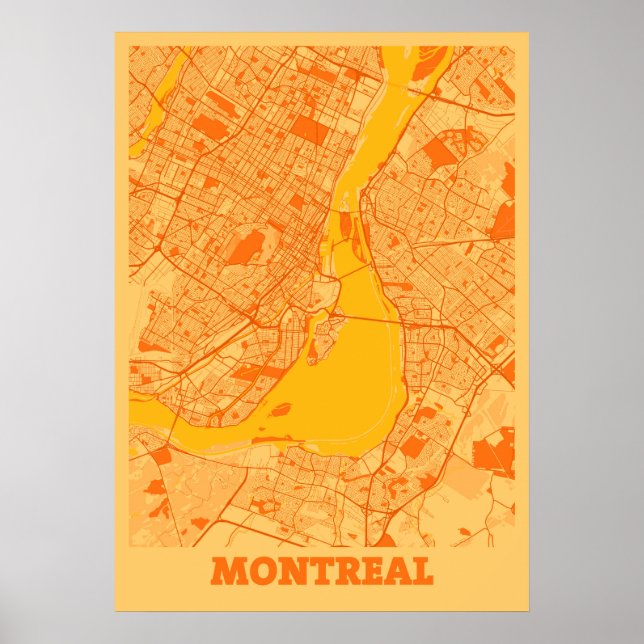 Montreal - Canada Sunset City Map Poster (Front)