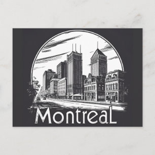Montreal Canada Vintage Skyline Postcard