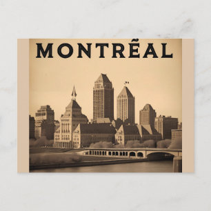 Montreal Canada Vintage Skyline Postcard