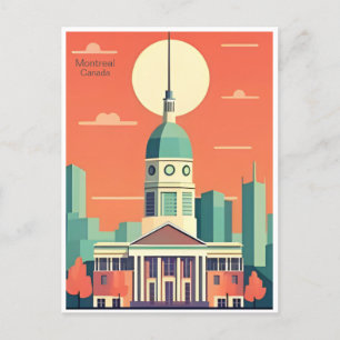 Montreal Canada vintage tourism illustration city Postcard