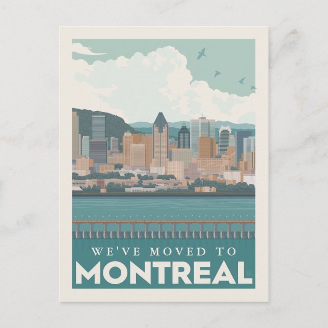 Montreal, Canada | We've Moved Invitation Postcard (Front)