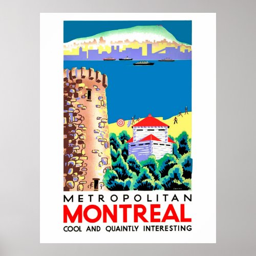 Montreal Canda vintage travel Poster