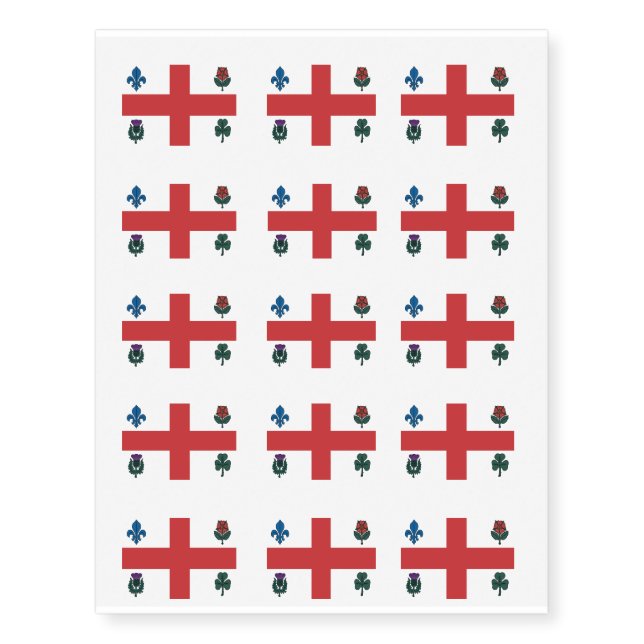 Montreal Flag Temporary Tattoos (Front)