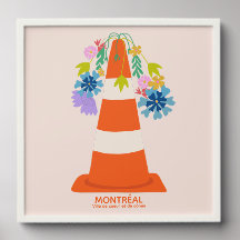 Montréal humoristique cônes oranges ville cadeau