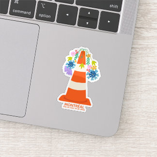 Montréal humoristique cônes oranges ville cadeau sticker