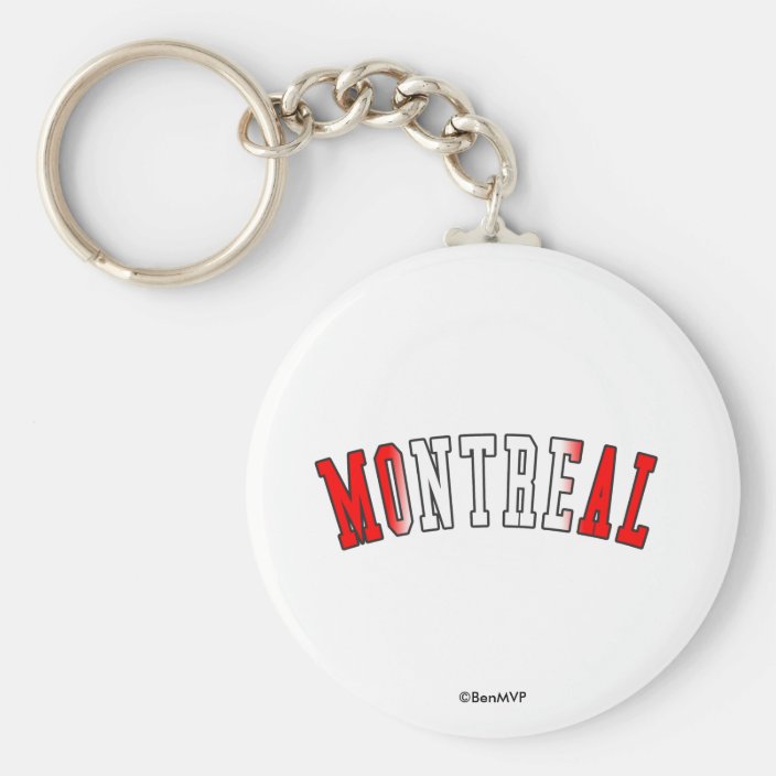 Montreal in Canada National Flag Colors Keychain