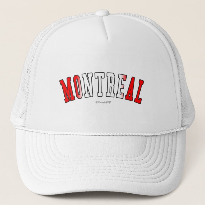 Montreal in Canada National Flag Colors Mesh Hat