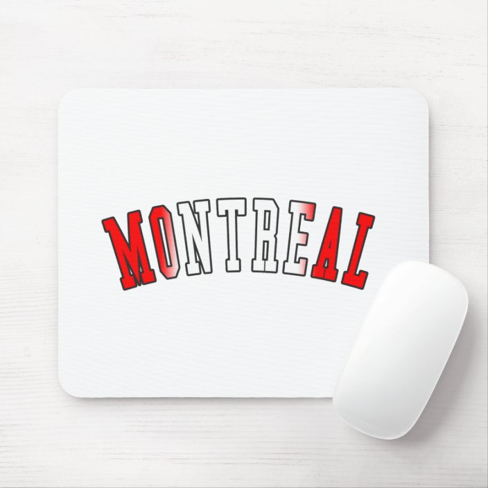 Montreal in Canada National Flag Colors Mousepad