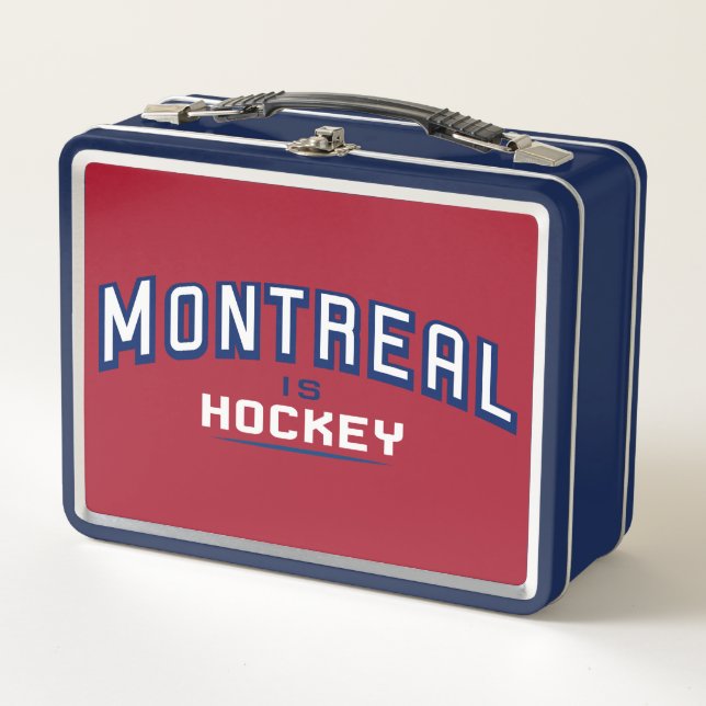 Montreal is Hockey - Red & Blue Lunch box (Front)