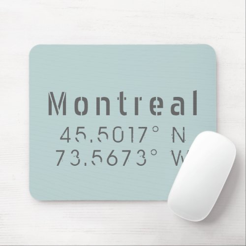 Montreal Latitude Longitude Mouse Pad