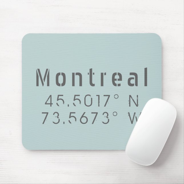 Montreal Latitude Longitude Mouse Pad (With Mouse)