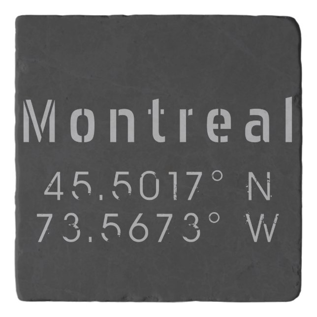 Montreal Latitude Longitude Trivet (Front)