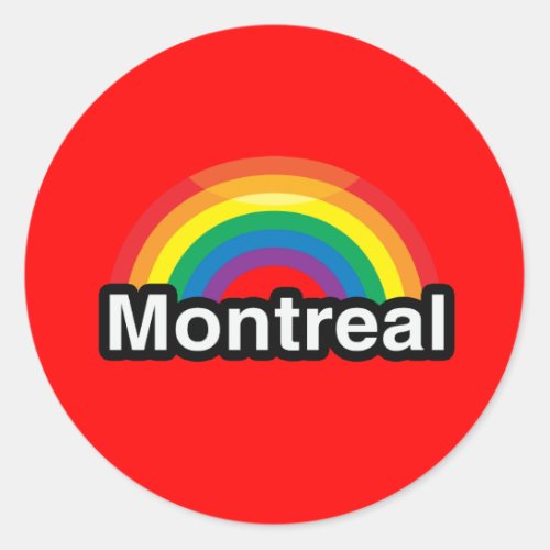 MONTREAL LGBT PRIDE RAINBOW CLASSIC ROUND STICKER