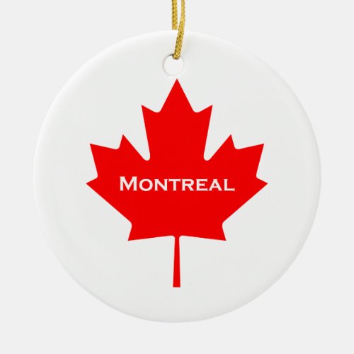 Montreal Maple Leaf Ceramic Ornament