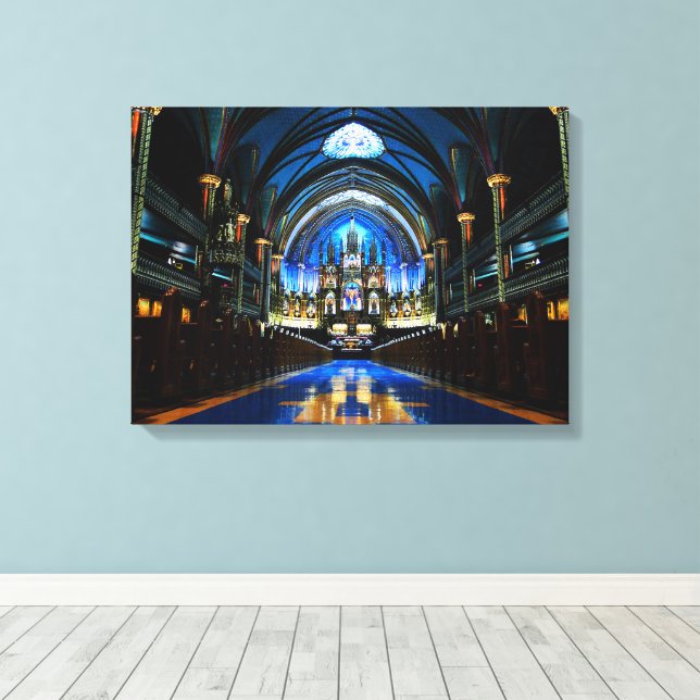 Montreal Notre Dame Cathedral Canvas Print (Insitu(Wood Floor))
