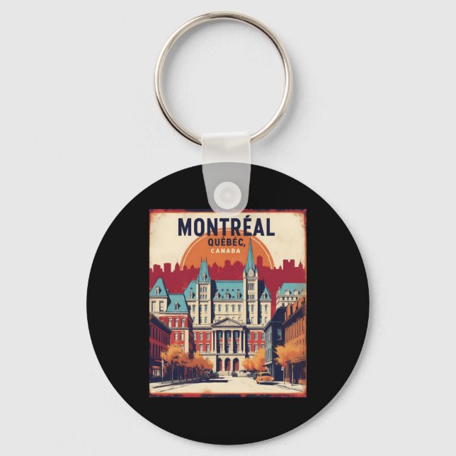 Montreal Quebec Canada 1950s Vintage Travel Touris Keychain (Front)