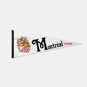 Montréal Québec Canada Canadian Food Poutine Pennant Flag