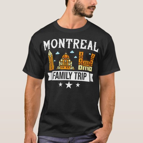 Montreal Quebec Canada City Trip Skyline Map Trave T_Shirt
