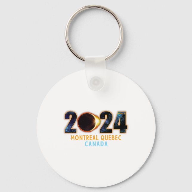 Montreal Quebec Canada Total Solar Eclipse 2024  Keychain (Front)