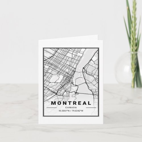 Montreal Quebec Canada Travel City Map Card